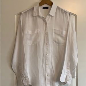 GAP white linen button-up NWOT